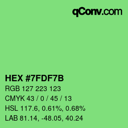 カラーコード: HEX #7FDF7B | qconv.com