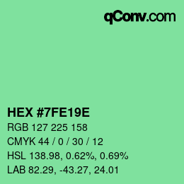 颜色代码: HEX #7FE19E | qconv.com