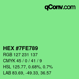Color code: HEX #7FE789 | qconv.com
