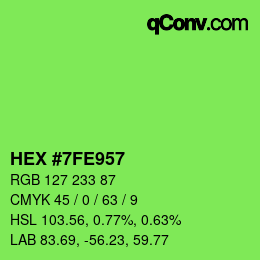 Color code: HEX #7FE957 | qconv.com