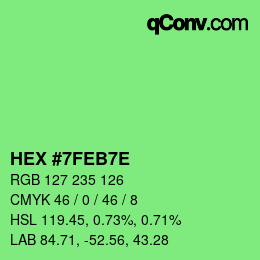 Color code: HEX #7FEB7E | qconv.com