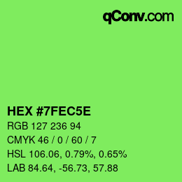 Color code: HEX #7FEC5E | qconv.com