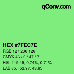 Color code: HEX #7FEC7E | qconv.com