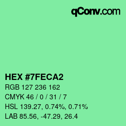 カラーコード: HEX #7FECA2 | qconv.com