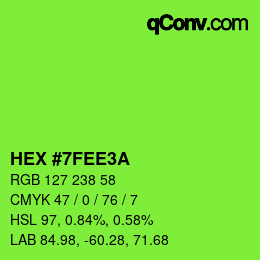 颜色代码: HEX #7FEE3A | qconv.com