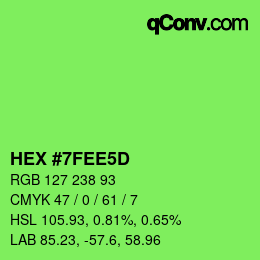 Color code: HEX #7FEE5D | qconv.com