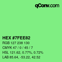 Color code: HEX #7FEE82 | qconv.com