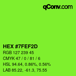 Color code: HEX #7FEF2D | qconv.com