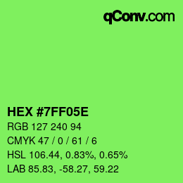 Color code: HEX #7FF05E | qconv.com