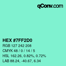 颜色代码: HEX #7FF2D0 | qconv.com