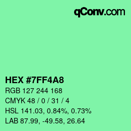 カラーコード: HEX #7FF4A8 | qconv.com