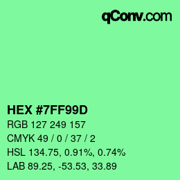 Color code: HEX #7FF99D | qconv.com