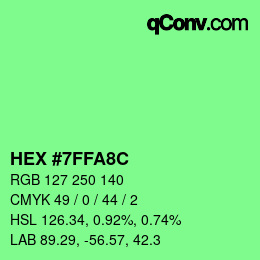 カラーコード: HEX #7FFA8C | qconv.com