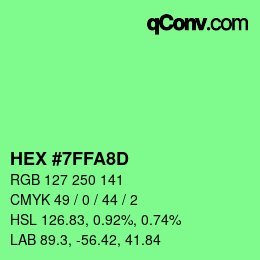 Color code: HEX #7FFA8D | qconv.com