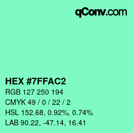 カラーコード: HEX #7FFAC2 | qconv.com