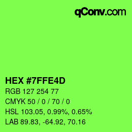 カラーコード: HEX #7FFE4D | qconv.com