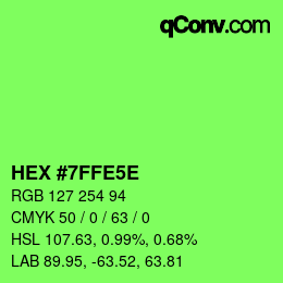 Code couleur: HEX #7FFE5E | qconv.com