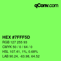 Color code: HEX #7FFF5D | qconv.com