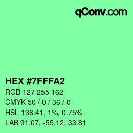 カラーコード: HEX #7FFFA2 | qconv.com