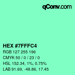 Color code: HEX #7FFFC4 | qconv.com