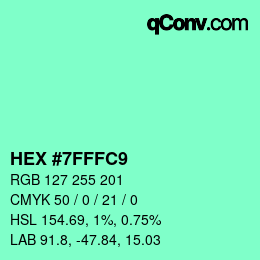 Color code: HEX #7FFFC9 | qconv.com