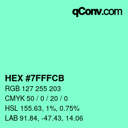 カラーコード: HEX #7FFFCB | qconv.com