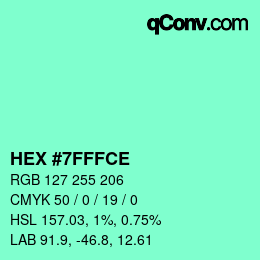 Color code: HEX #7FFFCE | qconv.com