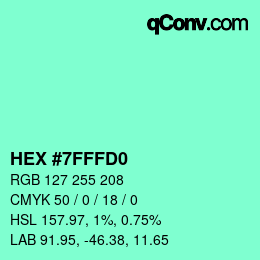 Color code: HEX #7FFFD0 | qconv.com