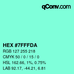 Color code: HEX #7FFFDA | qconv.com