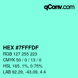 Color code: HEX #7FFFDF | qconv.com