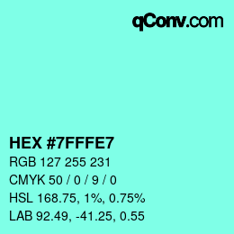 カラーコード: HEX #7FFFE7 | qconv.com