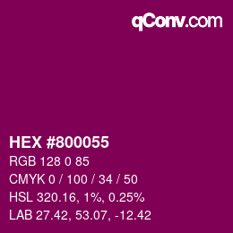 Color code: HEX #800055 | qconv.com