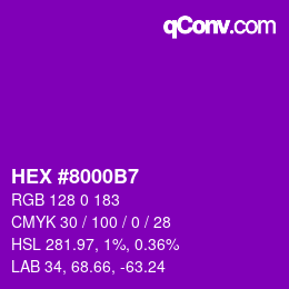 Color code: HEX #8000B7 | qconv.com