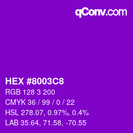 Color code: HEX #8003C8 | qconv.com
