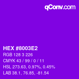 Color code: HEX #8003E2 | qconv.com