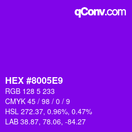 Color code: HEX #8005E9 | qconv.com