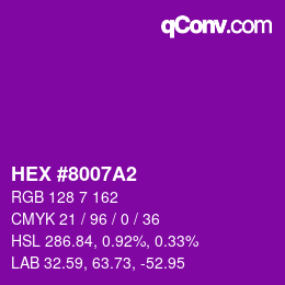 Color code: HEX #8007A2 | qconv.com