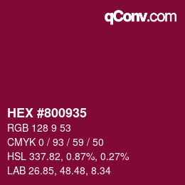 Color code: HEX #800935 | qconv.com