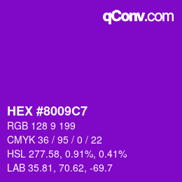 Color code: HEX #8009C7 | qconv.com