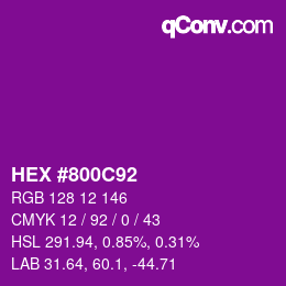 Color code: HEX #800C92 | qconv.com