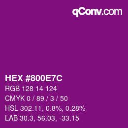 Color code: HEX #800E7C | qconv.com