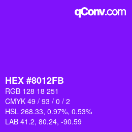 Color code: HEX #8012FB | qconv.com