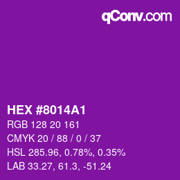 カラーコード: HEX #8014A1 | qconv.com