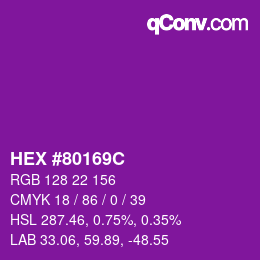 Color code: HEX #80169C | qconv.com