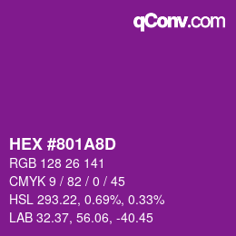 Color code: HEX #801A8D | qconv.com