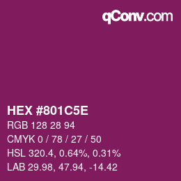 Color code: HEX #801C5E | qconv.com