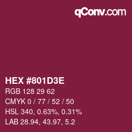 Color code: HEX #801D3E | qconv.com