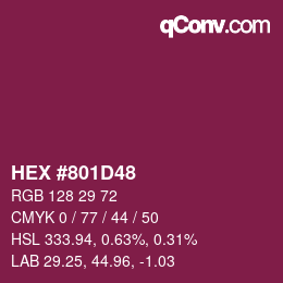 カラーコード: HEX #801D48 | qconv.com