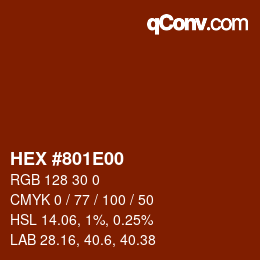 Color code: HEX #801E00 | qconv.com