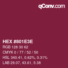 Código de color: HEX #801E3E | qconv.com